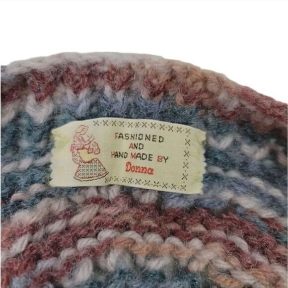 Vintage Handmade Crochet Knit Boatneck Open Side Sweater Vest Size Small - Picture 5 of 6